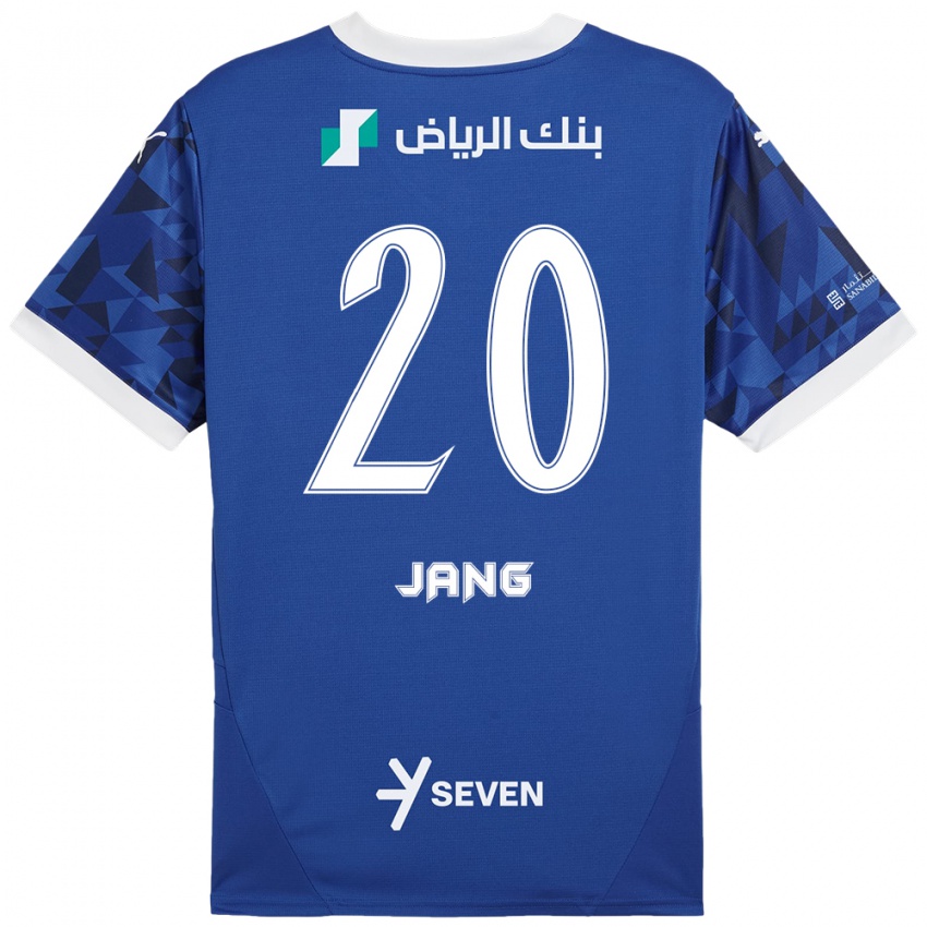 Gyermek Hyun-Soo Jang #20 Sötétkék Fehér Hazai Jersey 2024/25 Mez Póló Ing