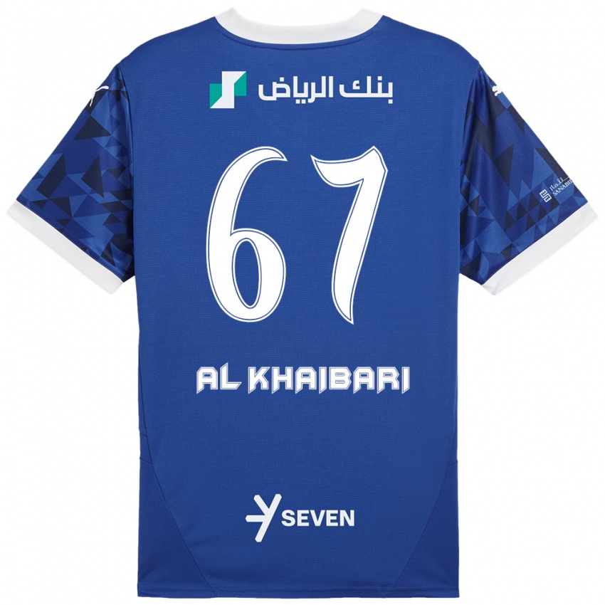 Gyermek Mohammed Al-Khaibari #67 Sötétkék Fehér Hazai Jersey 2024/25 Mez Póló Ing