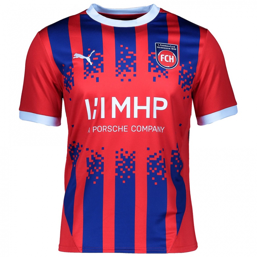 Gyermek Marnon Busch #2 Piros Kék Hazai Jersey 2024/25 Mez Póló Ing