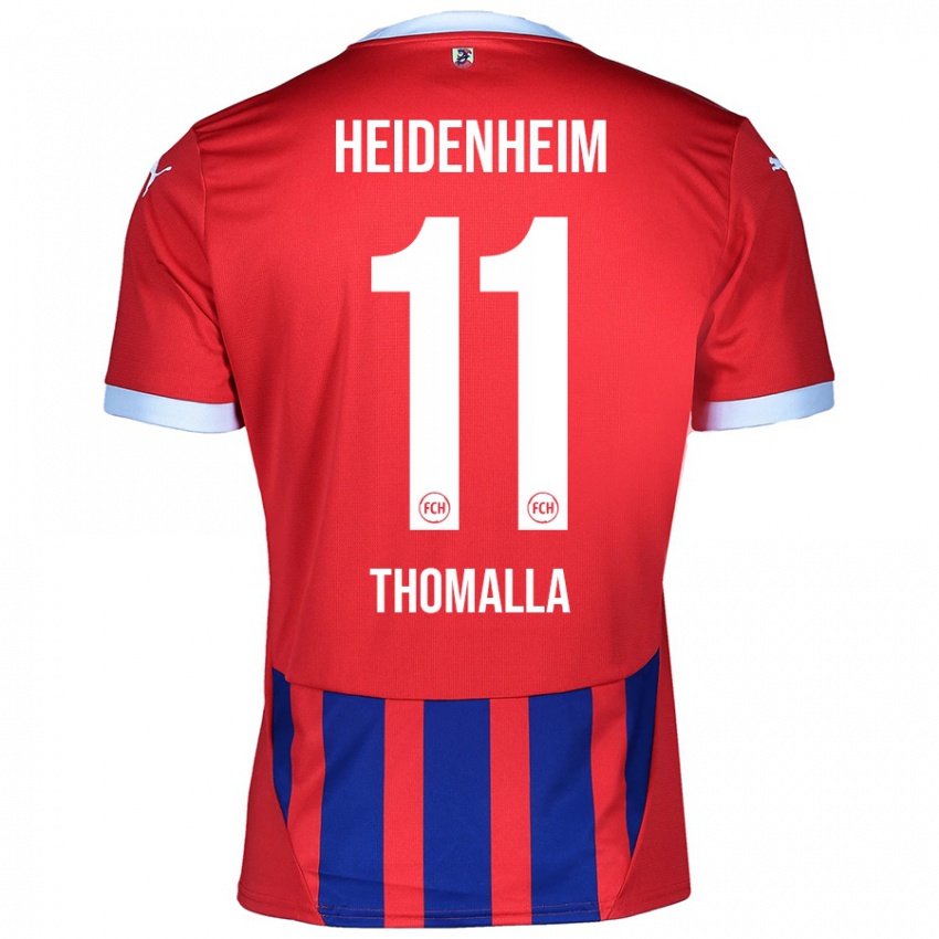 Gyermek Denis Thomalla #11 Piros Kék Hazai Jersey 2024/25 Mez Póló Ing