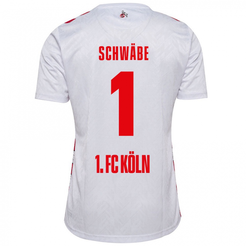 Gyermek Marvin Schwäbe #1 Fehér Piros Hazai Jersey 2024/25 Mez Póló Ing