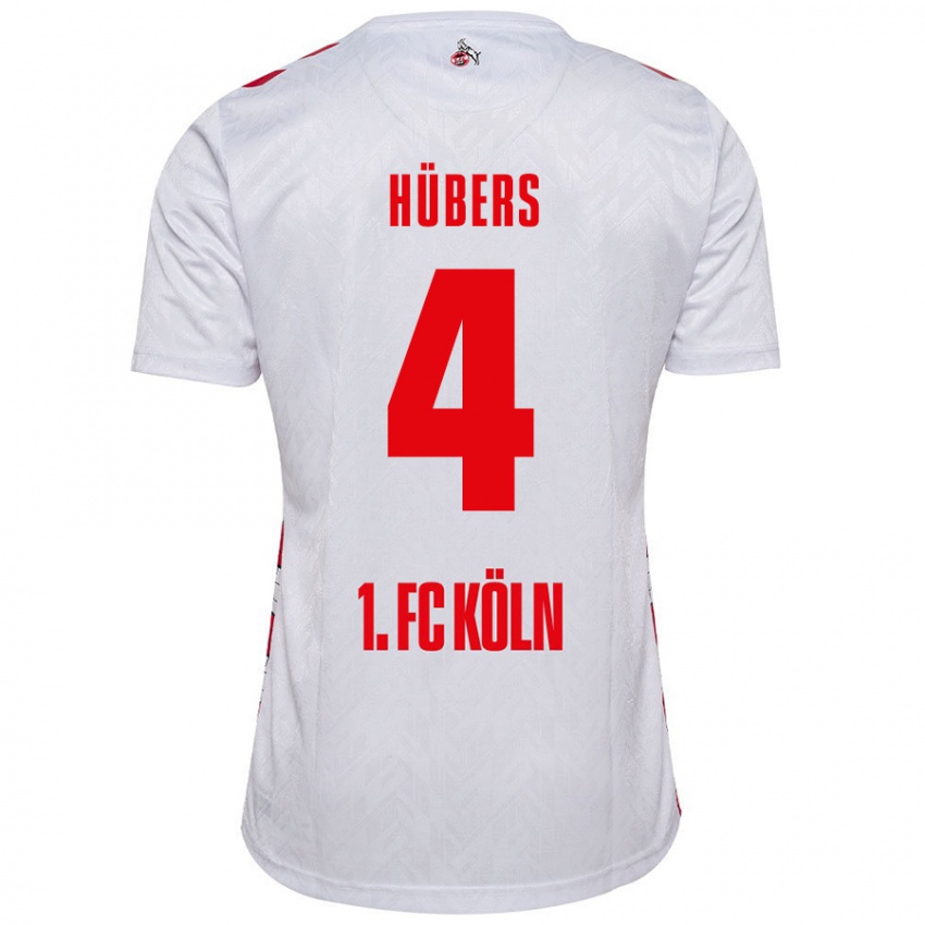 Gyermek Timo Hübers #4 Fehér Piros Hazai Jersey 2024/25 Mez Póló Ing