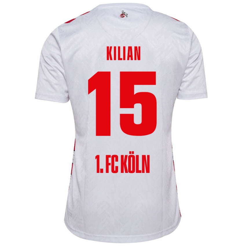 Gyermek Luca Kilian #15 Fehér Piros Hazai Jersey 2024/25 Mez Póló Ing