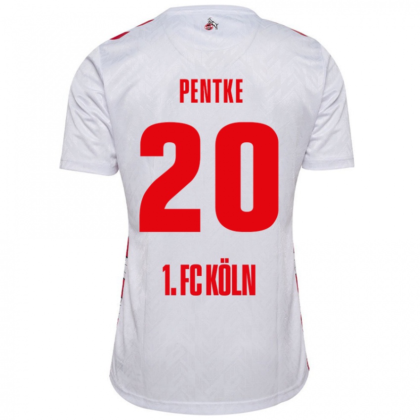 Gyermek Philipp Pentke #20 Fehér Piros Hazai Jersey 2024/25 Mez Póló Ing