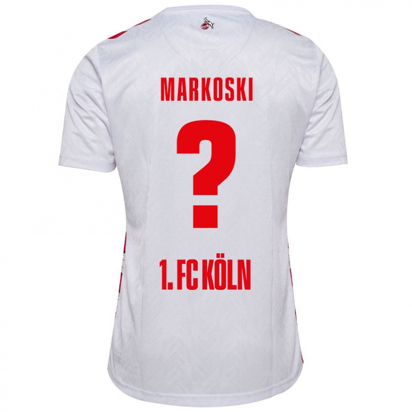 Gyermek Kristian Markoski #0 Fehér Piros Hazai Jersey 2024/25 Mez Póló Ing