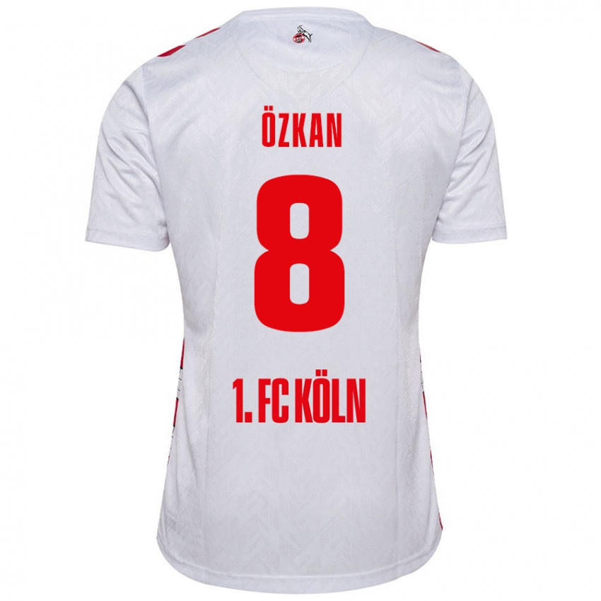 Gyermek Mikail Özkan #8 Fehér Piros Hazai Jersey 2024/25 Mez Póló Ing