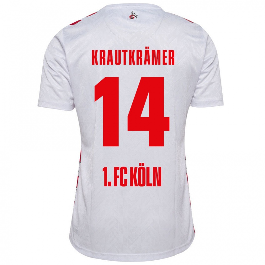 Gyermek Jakob Krautkrämer #14 Fehér Piros Hazai Jersey 2024/25 Mez Póló Ing