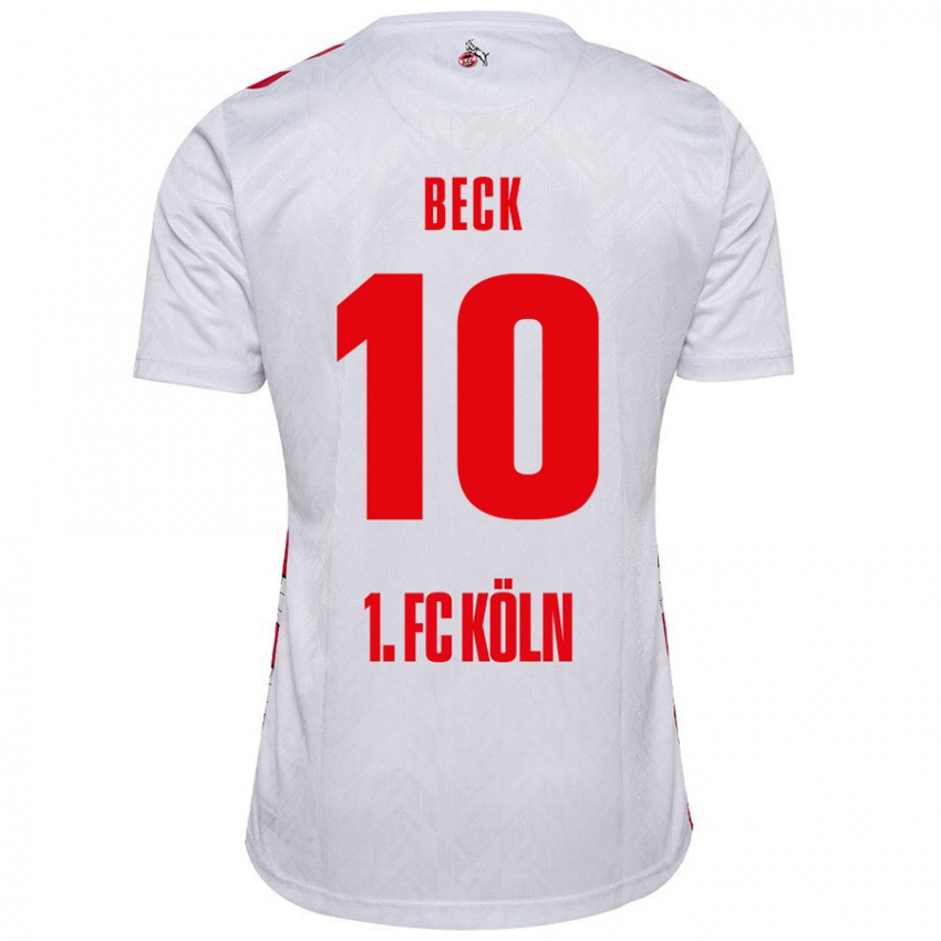 Gyermek Sharon Beck #10 Fehér Piros Hazai Jersey 2024/25 Mez Póló Ing