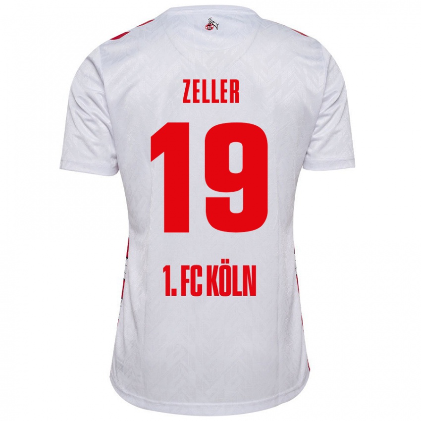 Gyermek Dóra Zeller #19 Fehér Piros Hazai Jersey 2024/25 Mez Póló Ing