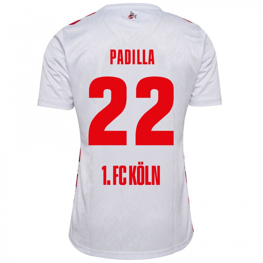 Gyermek Natalia Padilla #22 Fehér Piros Hazai Jersey 2024/25 Mez Póló Ing