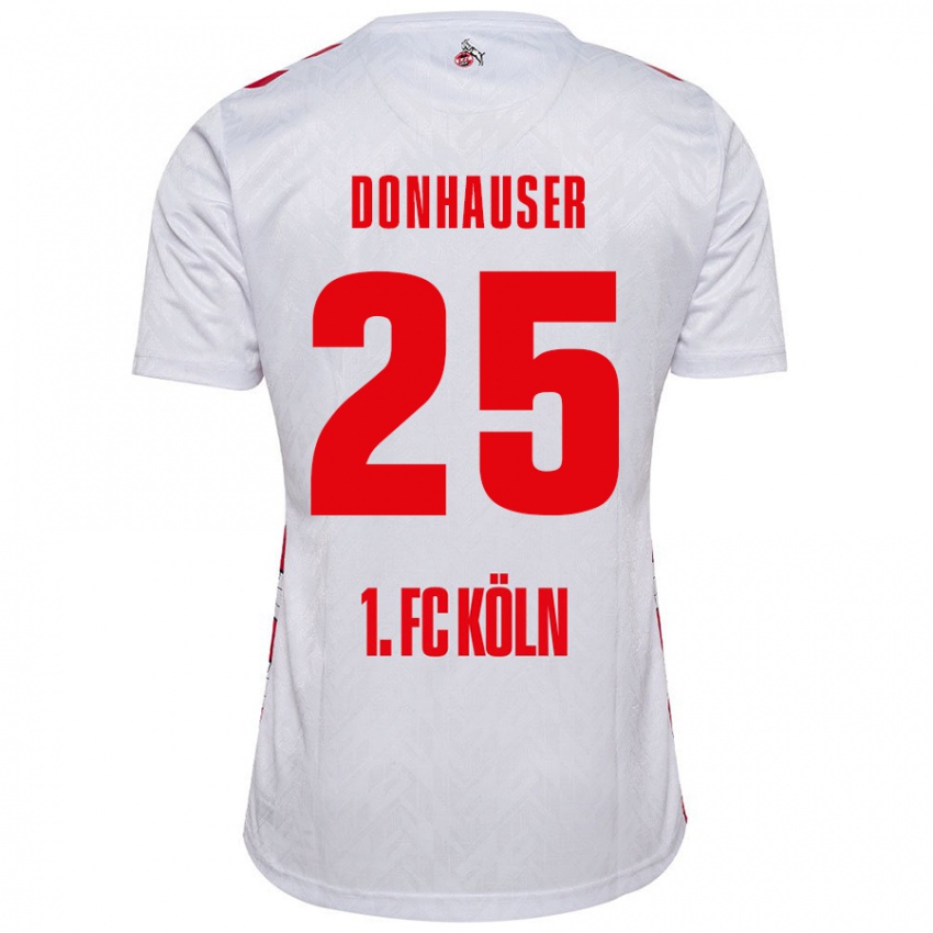 Gyermek Laura Donhauser #25 Fehér Piros Hazai Jersey 2024/25 Mez Póló Ing