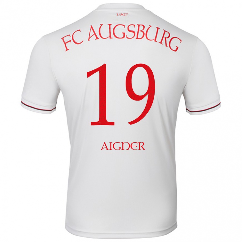 Gyermek Lukas Aigner #19 Fehér Hazai Jersey 2024/25 Mez Póló Ing