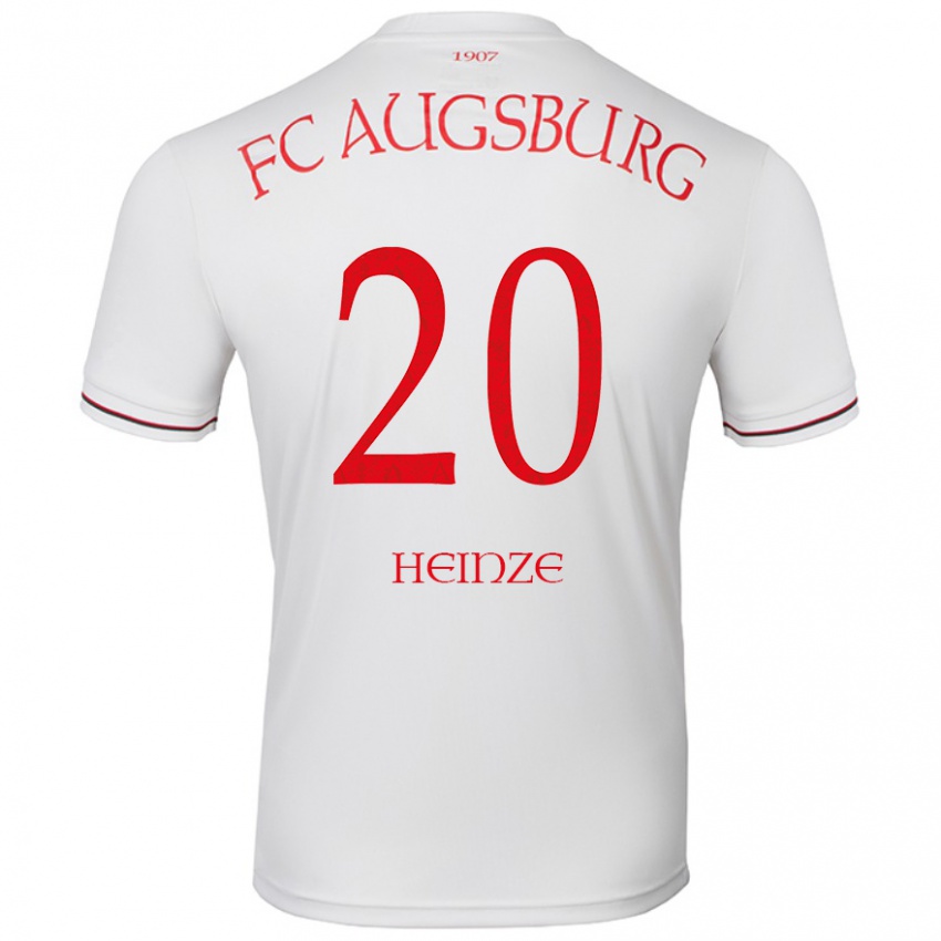 Gyermek Fynn Heinze #20 Fehér Hazai Jersey 2024/25 Mez Póló Ing