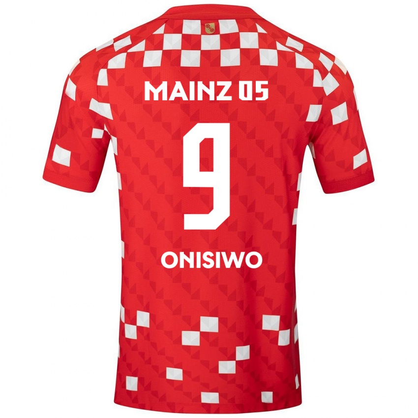 Gyermek Karim Onisiwo #9 Fehér Piros Hazai Jersey 2024/25 Mez Póló Ing