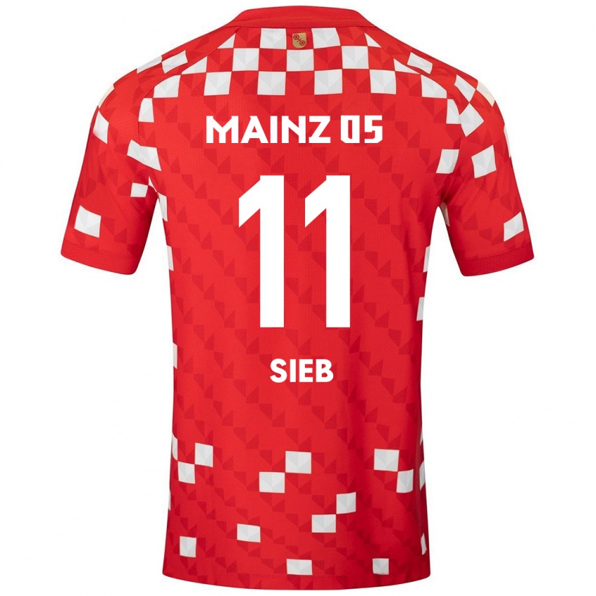 Gyermek Armindo Sieb #11 Fehér Piros Hazai Jersey 2024/25 Mez Póló Ing