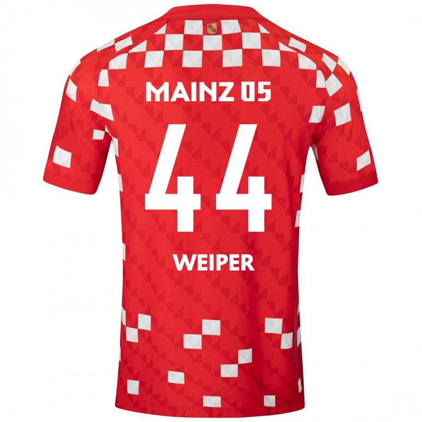 Gyermek Nelson Weiper #44 Fehér Piros Hazai Jersey 2024/25 Mez Póló Ing