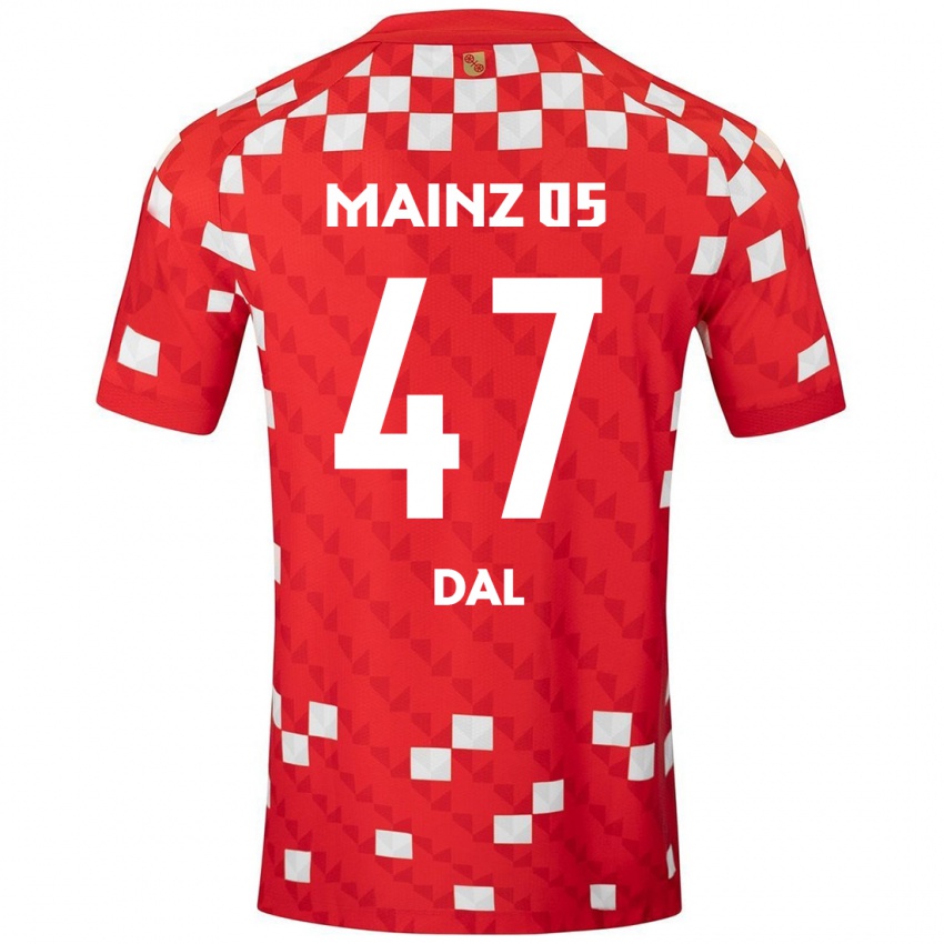 Gyermek Maxim Dal #47 Fehér Piros Hazai Jersey 2024/25 Mez Póló Ing