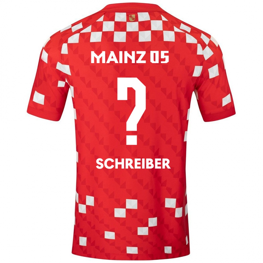 Gyermek Philipp Schreiber #0 Fehér Piros Hazai Jersey 2024/25 Mez Póló Ing