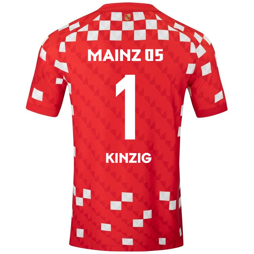 Gyermek Maximilian Kinzig #1 Fehér Piros Hazai Jersey 2024/25 Mez Póló Ing