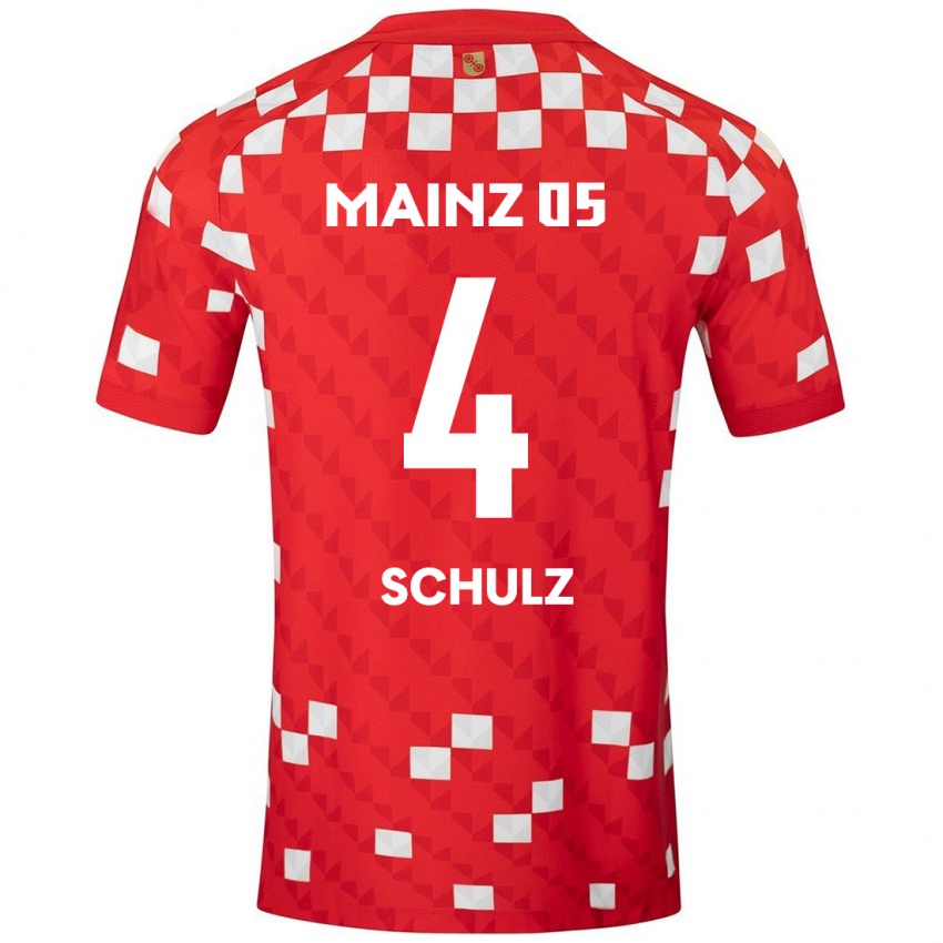 Gyermek Philipp Schulz #4 Fehér Piros Hazai Jersey 2024/25 Mez Póló Ing