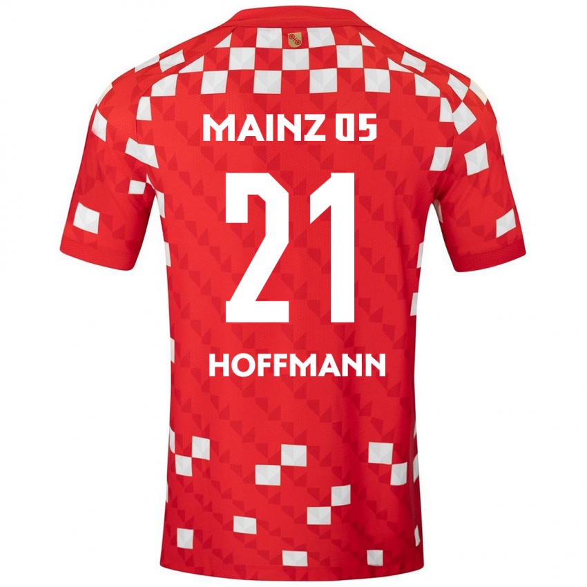 Gyermek Leon Hoffmann #21 Fehér Piros Hazai Jersey 2024/25 Mez Póló Ing