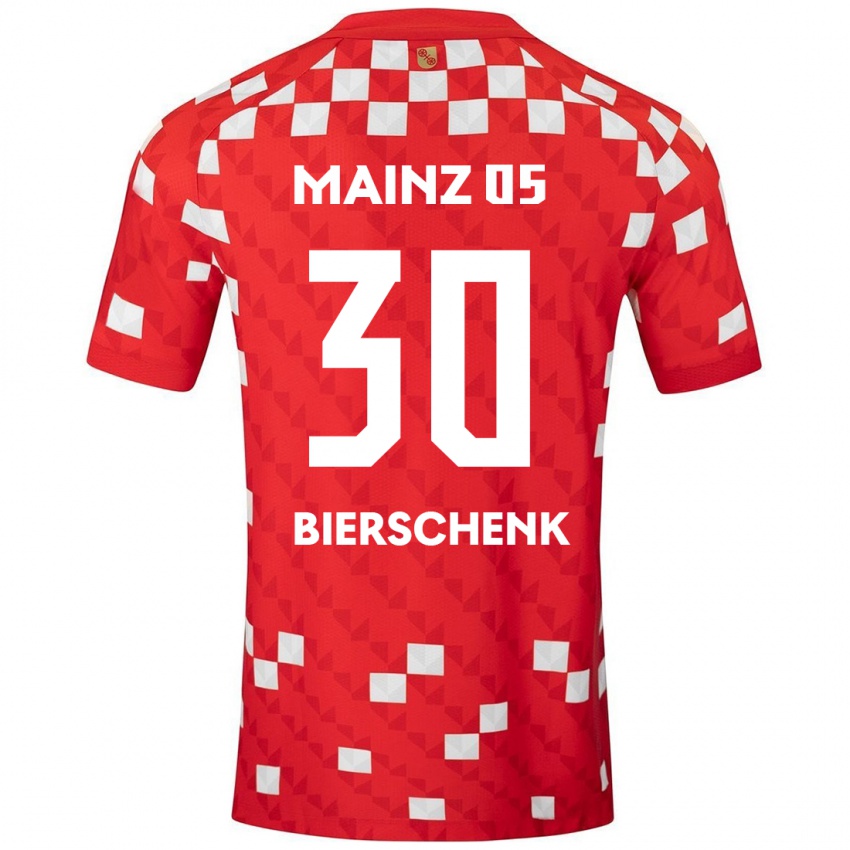 Gyermek Lovis Bierschenk #30 Fehér Piros Hazai Jersey 2024/25 Mez Póló Ing