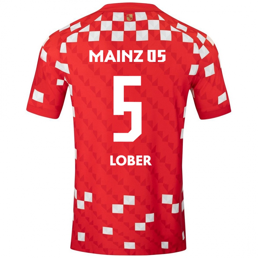 Gyermek Jana Löber #5 Fehér Piros Hazai Jersey 2024/25 Mez Póló Ing