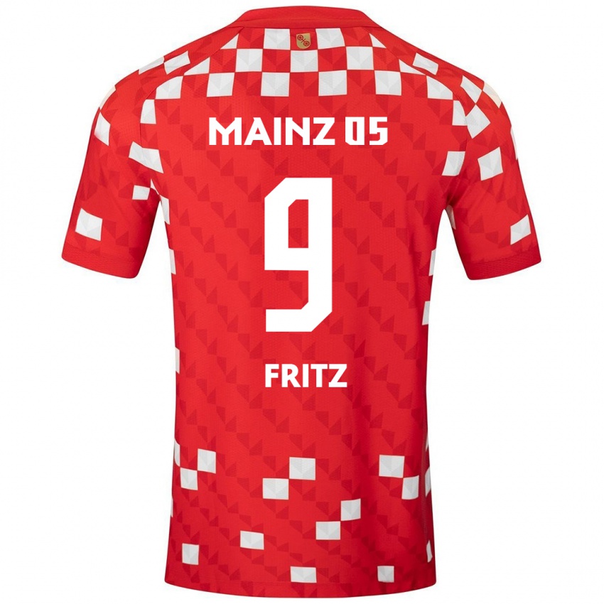 Gyermek April Fritz #9 Fehér Piros Hazai Jersey 2024/25 Mez Póló Ing