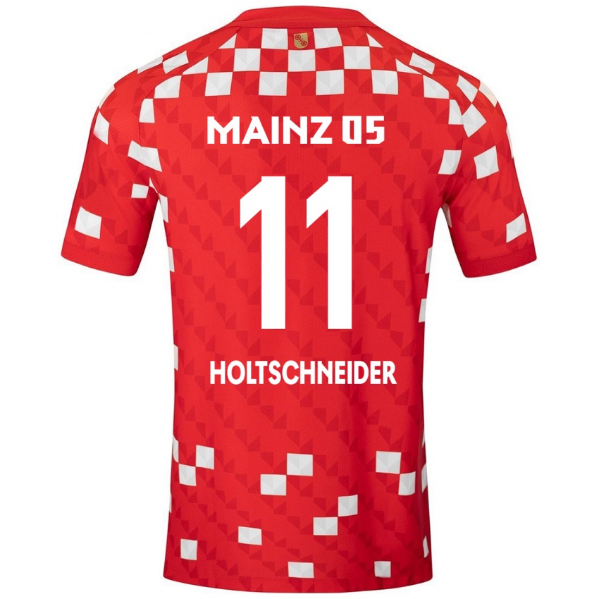 Gyermek Hannah Holtschneider #11 Fehér Piros Hazai Jersey 2024/25 Mez Póló Ing