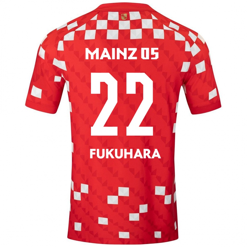 Gyermek Yuuka Fukuhara #22 Fehér Piros Hazai Jersey 2024/25 Mez Póló Ing