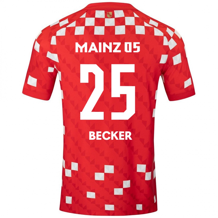 Gyermek Kathrin Becker #25 Fehér Piros Hazai Jersey 2024/25 Mez Póló Ing