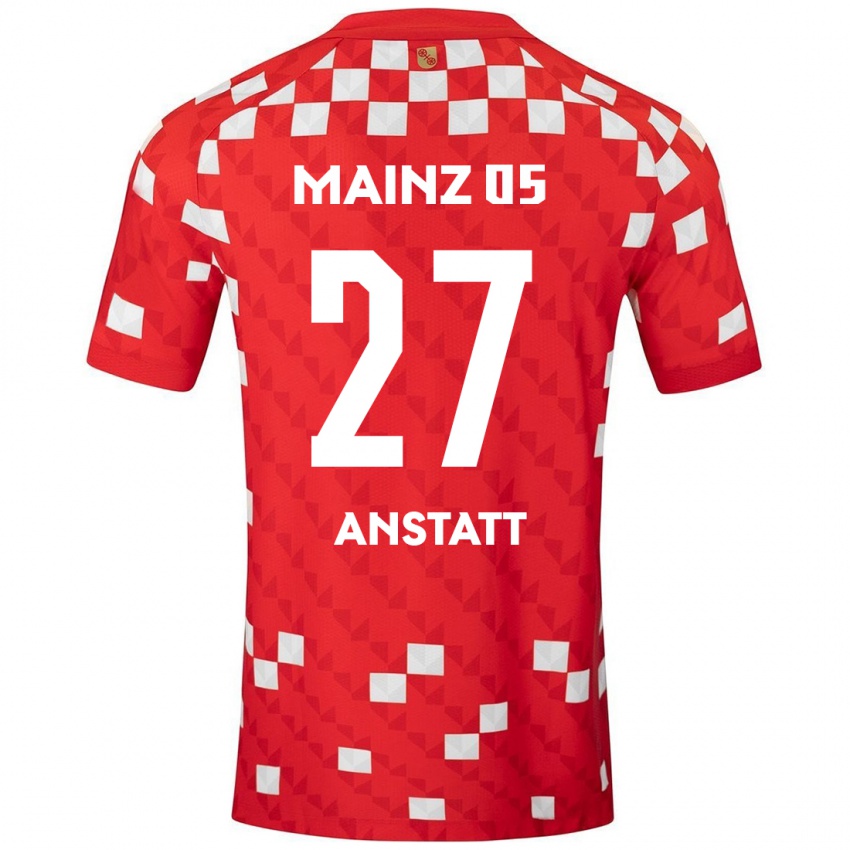 Gyermek Nadine Anstatt #27 Fehér Piros Hazai Jersey 2024/25 Mez Póló Ing