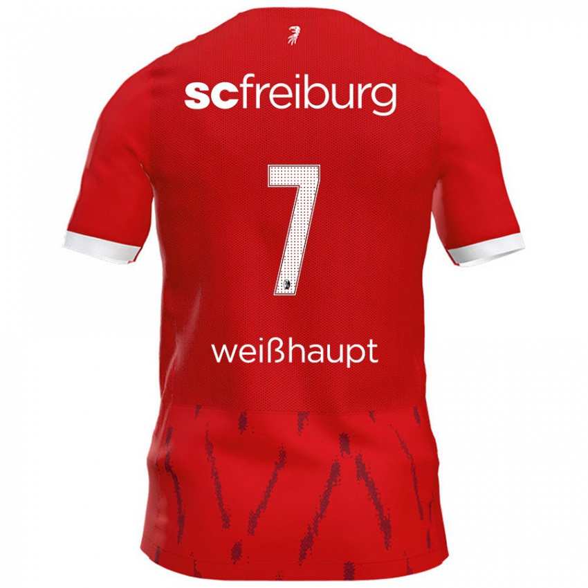 Gyermek Noah Weißhaupt #7 Piros Hazai Jersey 2024/25 Mez Póló Ing