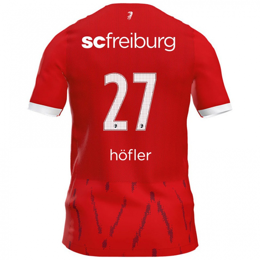 Gyermek Nicolas Höfler #27 Piros Hazai Jersey 2024/25 Mez Póló Ing