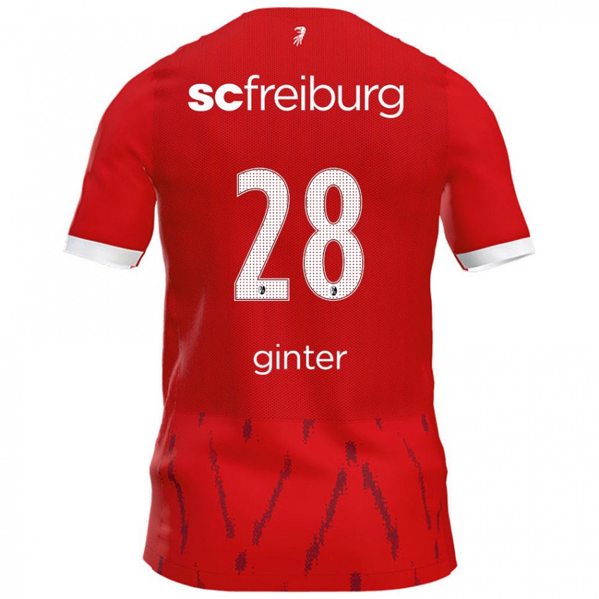 Gyermek Matthias Ginter #28 Piros Hazai Jersey 2024/25 Mez Póló Ing