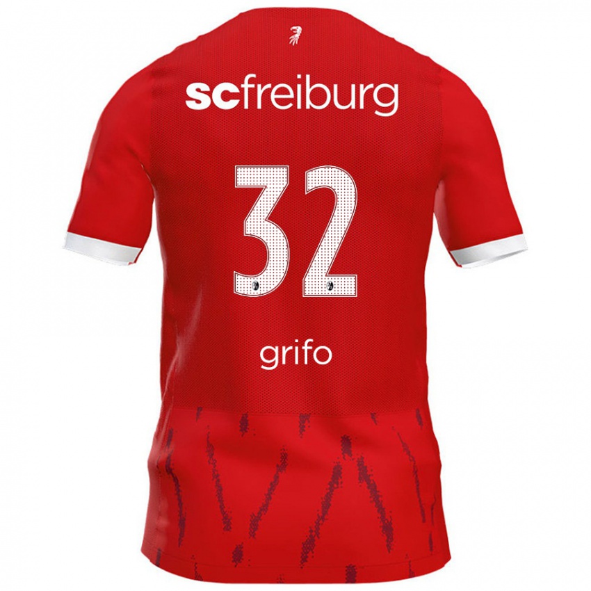 Gyermek Vincenzo Grifo #32 Piros Hazai Jersey 2024/25 Mez Póló Ing