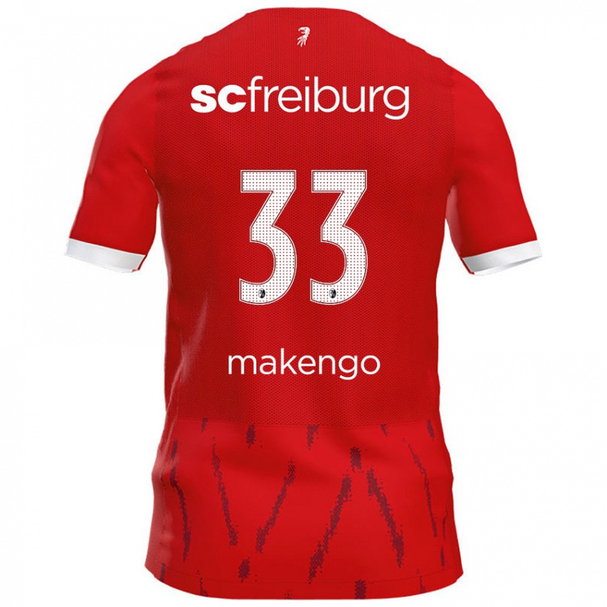 Gyermek Jordy Makengo #33 Piros Hazai Jersey 2024/25 Mez Póló Ing