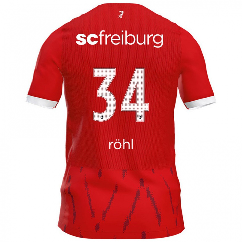 Gyermek Merlin Röhl #34 Piros Hazai Jersey 2024/25 Mez Póló Ing