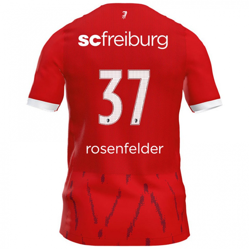 Gyermek Max Rosenfelder #37 Piros Hazai Jersey 2024/25 Mez Póló Ing