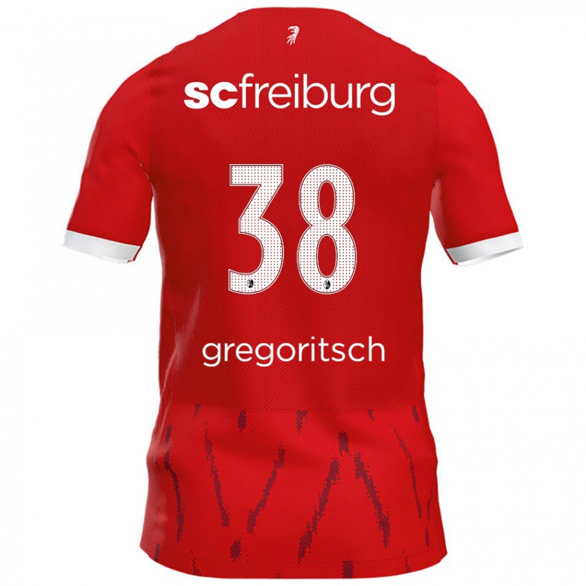 Gyermek Michael Gregoritsch #38 Piros Hazai Jersey 2024/25 Mez Póló Ing