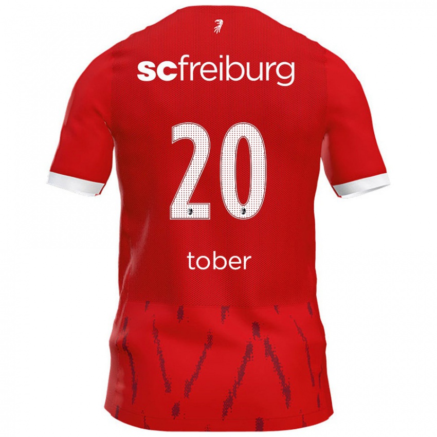 Gyermek Louis Tober #20 Piros Hazai Jersey 2024/25 Mez Póló Ing