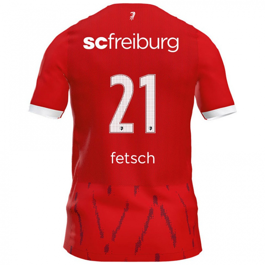 Gyermek Mathias Fetsch #21 Piros Hazai Jersey 2024/25 Mez Póló Ing