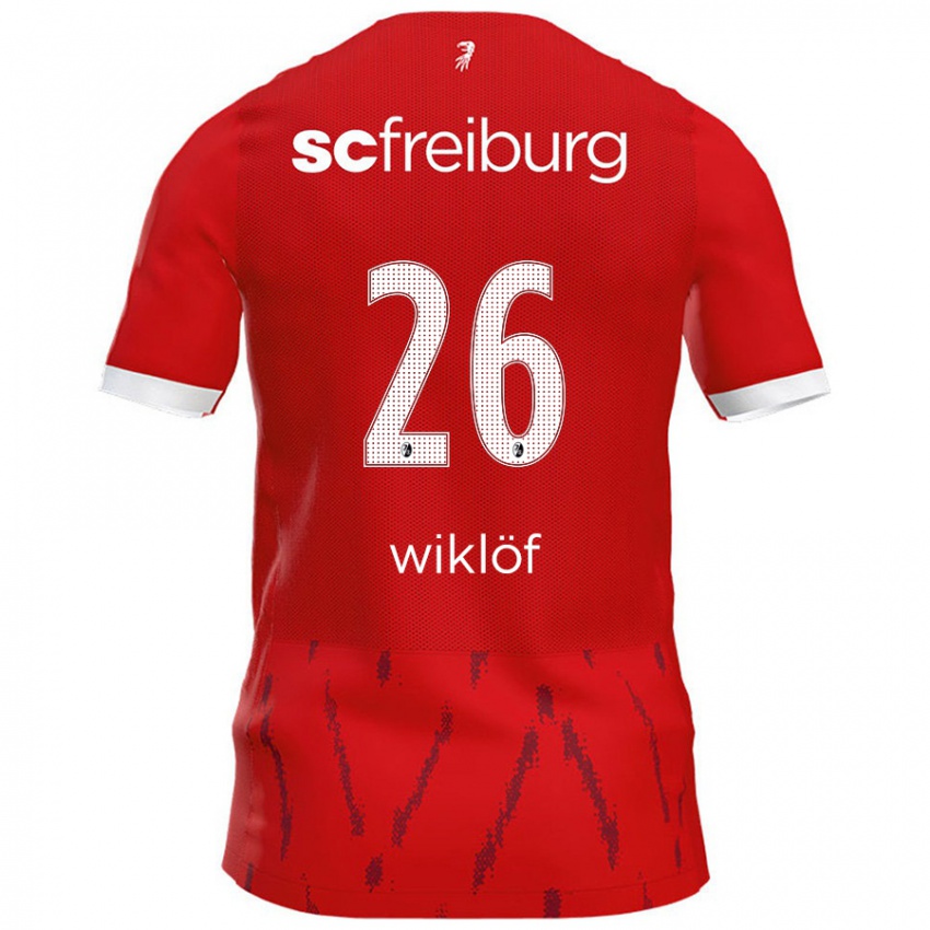 Gyermek Oscar Wiklöf #26 Piros Hazai Jersey 2024/25 Mez Póló Ing