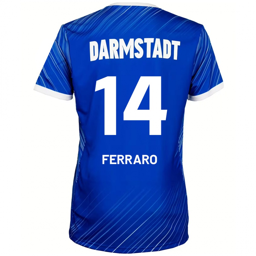 Gyermek Enzo Ferraro #14 Kék Fehér Hazai Jersey 2024/25 Mez Póló Ing