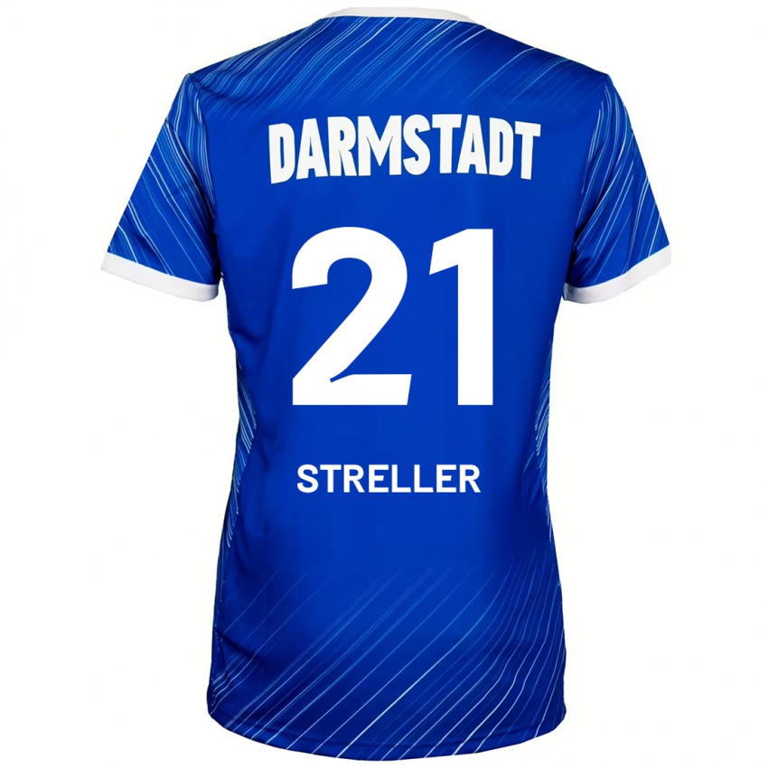 Gyermek Till Streller #21 Kék Fehér Hazai Jersey 2024/25 Mez Póló Ing