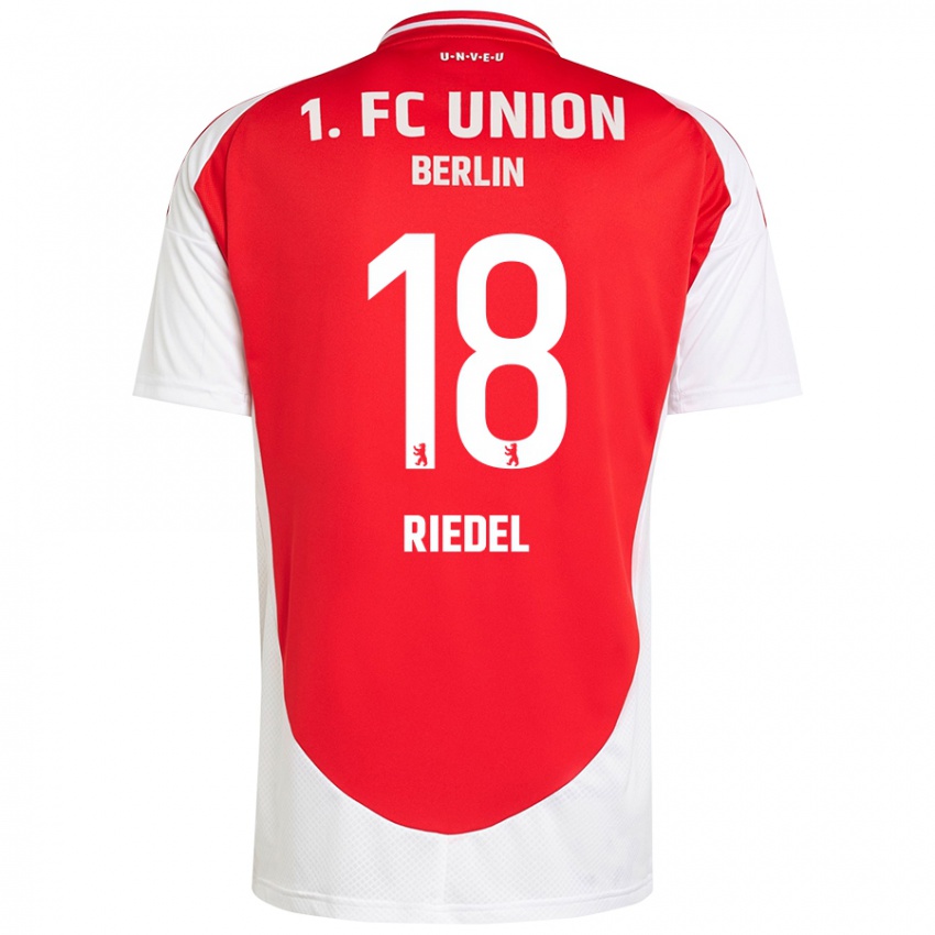 Gyermek Aaron Riedel #18 Piros Fehér Hazai Jersey 2024/25 Mez Póló Ing