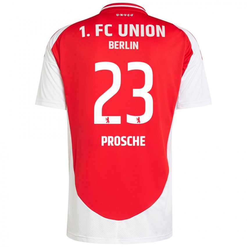 Gyermek Leon Prosche #23 Piros Fehér Hazai Jersey 2024/25 Mez Póló Ing