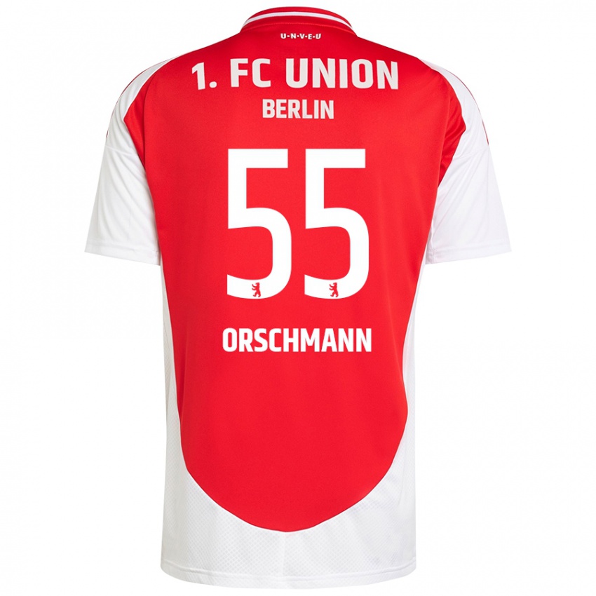 Gyermek Katja Orschmann #55 Piros Fehér Hazai Jersey 2024/25 Mez Póló Ing