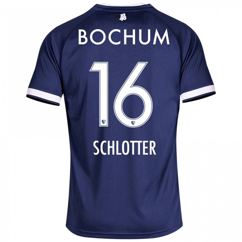 Gyermek Joel Schlotter #16 Sötétkék Hazai Jersey 2024/25 Mez Póló Ing