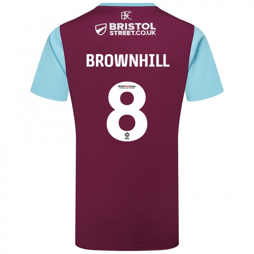 Gyermek Josh Brownhill #8 Bordó Égszínkék Hazai Jersey 2024/25 Mez Póló Ing